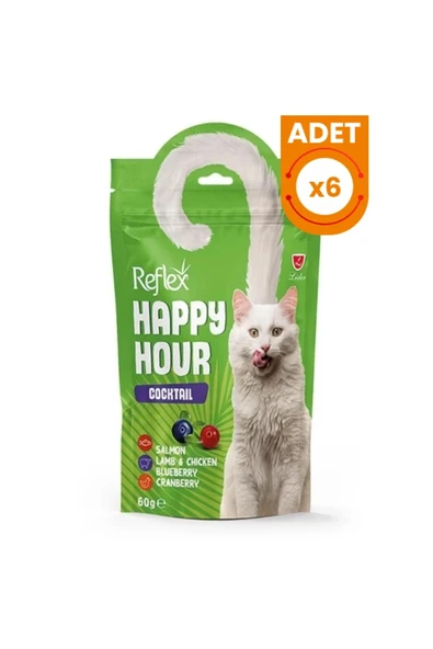 Happy Hour Cocktail Somonlu Kuzu Etli ve Tavuk Etli Kedi Ödülü 6 Adet 60 Gr ürün görseli 1