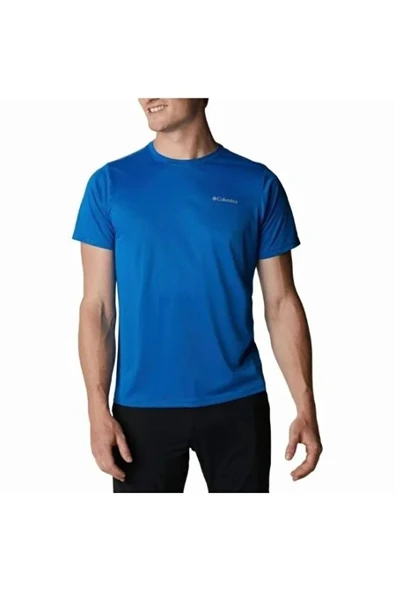Columbia Hike™ Crew Short Sleeve Shirt Erkek Mavi Tişört AO1419 ürün görseli 1