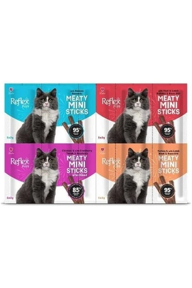 Plus Meaty Mini Sticks Kedi Ödül Maması 5 Adet x 2 gr x 4 Çeşit ürün görseli 1