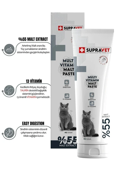 Kediler Için Taurinli Multi Vitamin Kedi Macunu 100 gr ( %55 Extra Malt ) ürün görseli 1