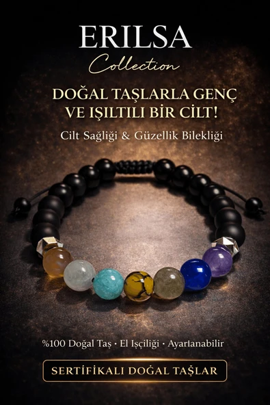 Sertifikalı Cilt Sağlığı Güzellik Bilekliği - Kuvars Akuamarin Amazonit Ametist Akik Labradorit Taşı ürün görseli 1
