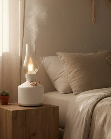 Vintage Dekoratif Gaz Lambası Görünümlü Aromaterapi Difüzör 1200 mAh USB Şarjlı ürün görseli 1