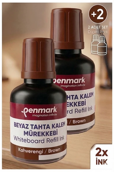 Kahverengi Yazı Tahta Kalemi Mürekkebi 30 ml 2 Adet Penmark Tahta Kalemi Mürekkepi Kolay Silinebilir Doldurulabilir ürün görseli 1
