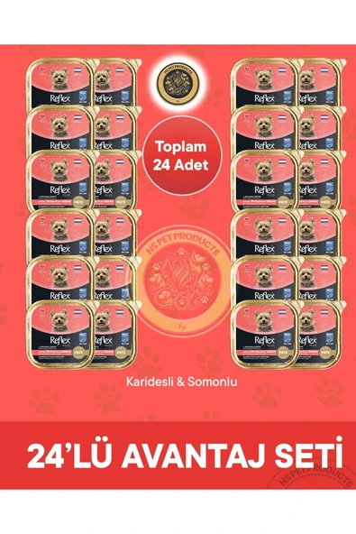 Plus Pate MSC Karidesli ve Somonlu Mini ve Küçük Irklar için Yetişkin Köpek Maması 24X85 g ürün görseli 1