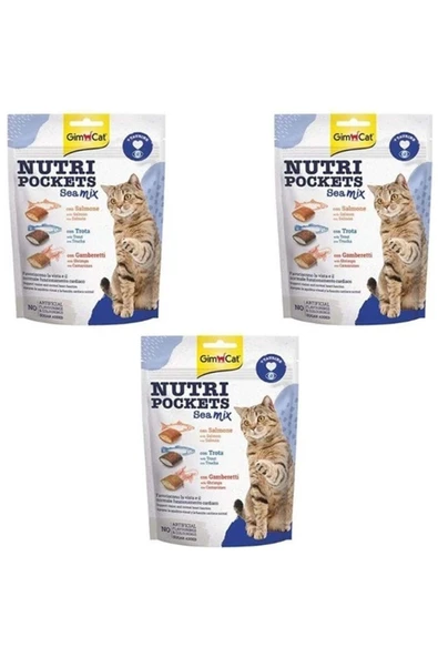 Nutri Pockets Sea Mix Kedi Ödül Maması 150 Gr X3 Adet ürün görseli 1