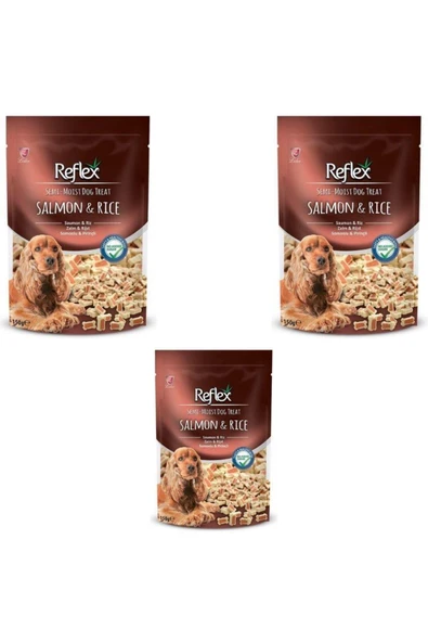 Semi-moist Somonlu Ve Pirinçli Yarı Yumuşak Köpek Ödül Maması 150gr X 3 Adet ürün görseli 1