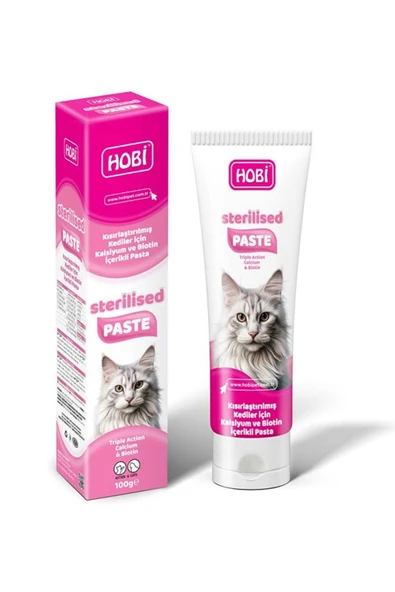 Hobi Sterilised Paste Kısır Kediler İçin Kalsiyum Ve Biotin Pastası 100gr ürün görseli 1