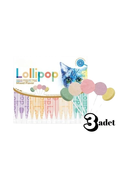 Malt Destekli Karışık Lezzetli Kedi Lolipop Kedi Ödülü 3 Adet ürün görseli 1