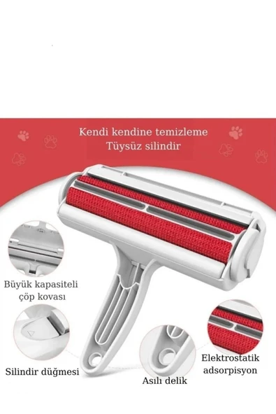 Hazneli Kedi Köpek Tüy Temizleyici Kıl Toz Toplayıcı Temizleyici Gırgır 2 Yönlü ürün görseli 1