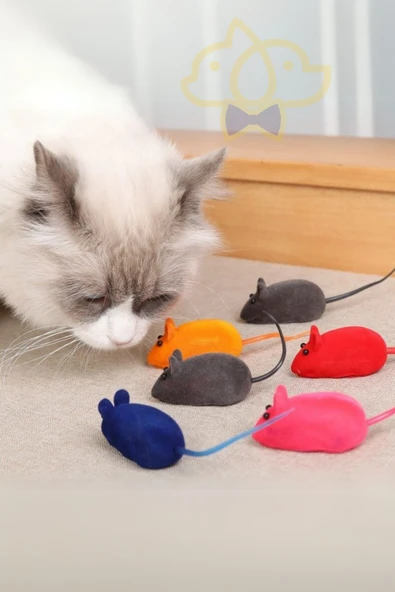 4'lü Renkli Sesli Öten Fare Kedi Oyuncak | Eğlenceli ve Dayanıklı Kedi Oyuncağı ürün görseli 1