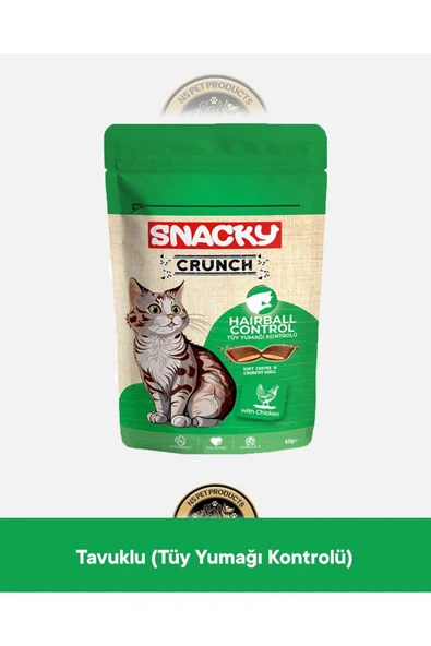 Crunch Hairball Control - Tüy Yumağı Kontrolü İçin Tavuklu Kedi Ödül Maması 60 gr ürün görseli 1