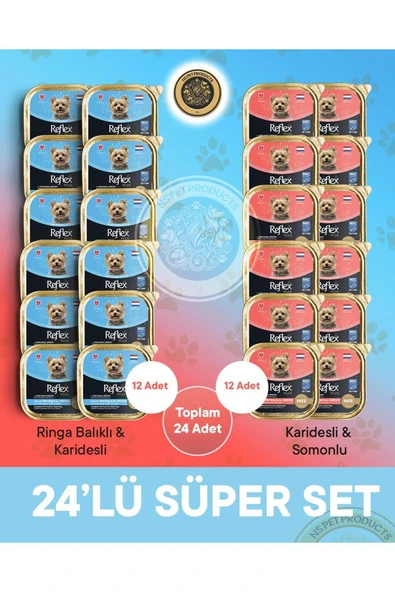 Plus Pate MSC Karidesli ve Somonlu Mini ve Küçük Irklar için Yetişkin Köpek Maması 24X85 g ürün görseli 1