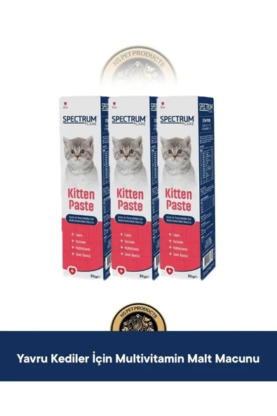 Kitten Paste Anne Ve Yavru Kediler İçin Multivitamin Malt Macunu 30 gr - 3'lü Kedi Gıda Tak ürün görseli 1