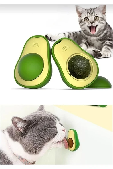 Doğal Kedi Çimi Avokado Catnip 360 Derece Dönen Kedi Nanesi Oyuncağı ürün görseli 1