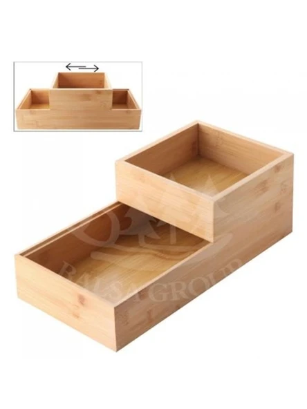 Balsa Bambu Organizer  2'li 33x16x12 - 15x15x6 cm ürün görseli 1