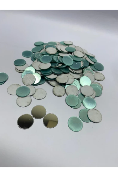 pleksiaksesuar Dekor Süs Yuvarlak Ayna Gümüş (100x Adet Pleksi Dekoratif 2 x 2 cm ) ürün görseli 1