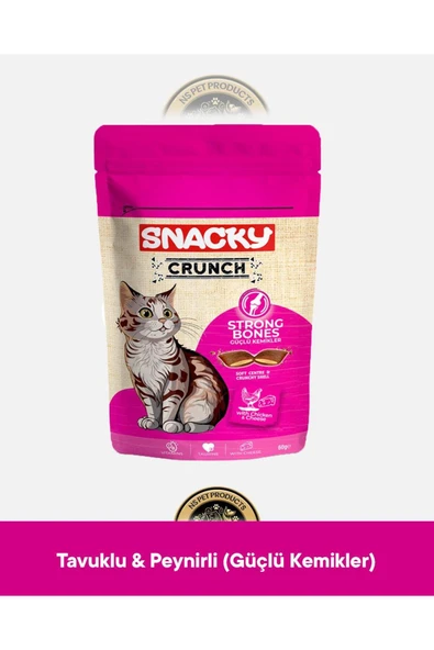 Crunch Strong Bones - Güçlü Kemikler Tavuklu Peynirli Kedi Ödül Maması 60 gr ürün görseli 1