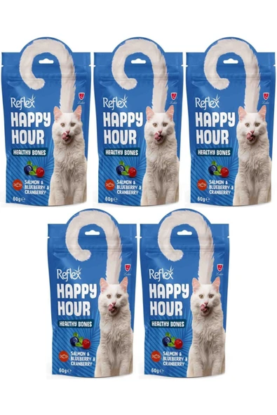 Happy Hour Healthy Bones Somonlu ve Yaban Mersinli Kedi Ödül Maması 60gr - 5 Adet ürün görseli 1