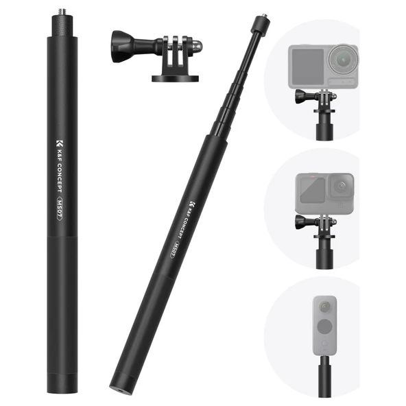 K&F Concept Görünmez Selfie Çubuğu (153 Cm) INSTA360 X3/x4/x5 Uyumlu ürün görseli 1