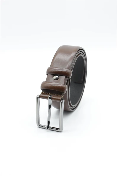 Camel Düz Classic %100 Deri Dikişsiz Kemer 1046255307 ürün görseli 1