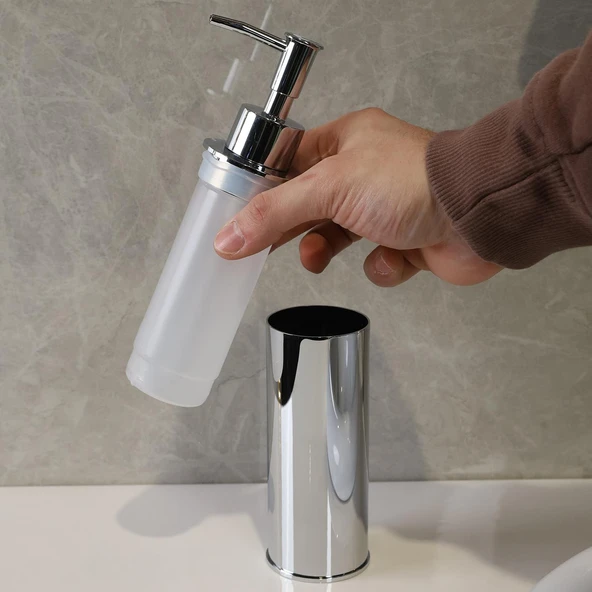 Kobos Yuvarlak Banyo Seti Parlak Krom - Resim 4