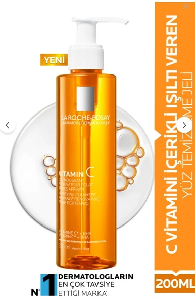 La Roche Posay C Vitamini Içerikli Işıltı Veren Yüz Temizleme Jeli 200 ml ürün görseli 1