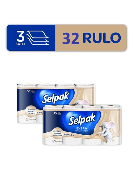Selpak Extra Kaşmir Özlü 32 Li Tuvalet Kağıdı ürün görseli 1
