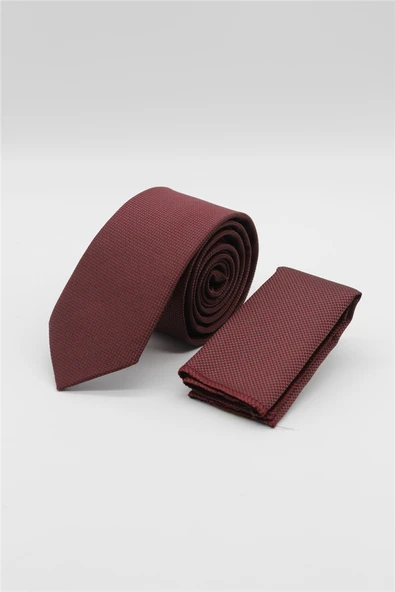 Bordo Kuş Gözü Desen  6 Cm  Kravat 1090260100 ürün görseli 1