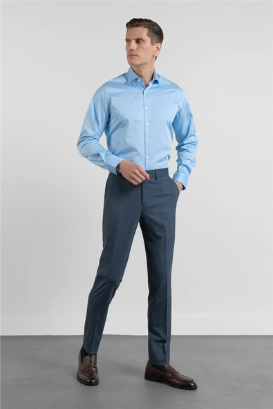 Lacivert Yan Cep Kazayağı Desen Slim Fit Esnek Classic Pantolon 1003255174 ürün görseli 1