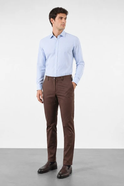 Kahverengi Yan Cep Comfort Fit Pamuklu Chino Pantolon 1003260172 ürün görseli 1