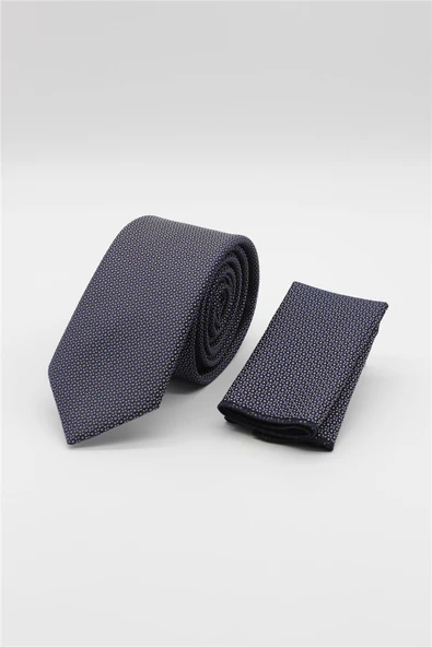 Lacivert-Sarı Desenli 6 Cm Kravat 1090255121 ürün görseli 1