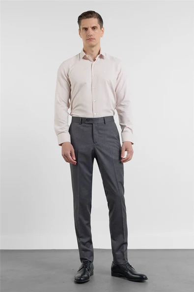 Siyah-Antrasit Yan Cep Kendinden Desenli Slim Fit Esnek Classic Pantolon 1003255178 ürün görseli 1