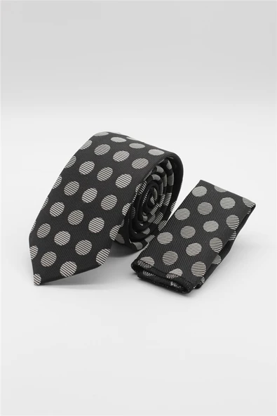 Siyah-Gri Desenli 7 Cm Kravat 1090260119 ürün görseli 1