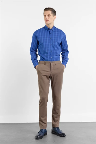 Kahverengi Yan Cep Örme Slim Fit Esnek Jogger Pantolon 1003260173 ürün görseli 1
