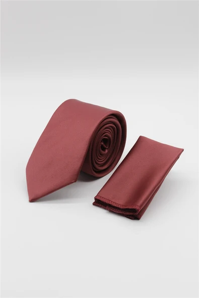 Bordo Düz Saten Kravat 7 cm 1090260200 ürün görseli 1