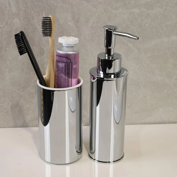Kobos Yuvarlak Banyo Seti Parlak Krom - Resim 3