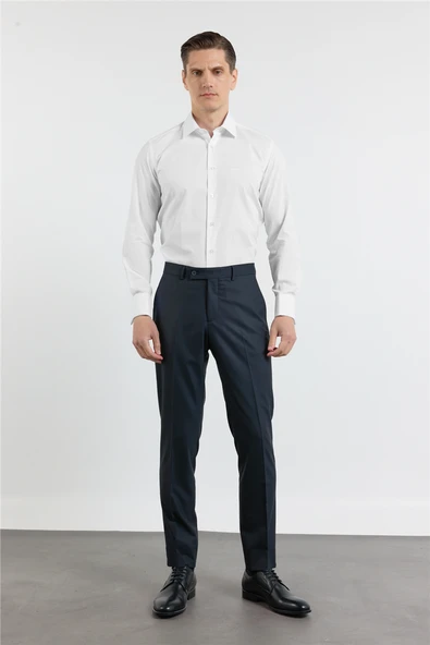 Lacivert Gabardin Yan Cep Açık Paça Basic Slim Fit Esnek Classic Pantolon 1003255013 ürün görseli 1