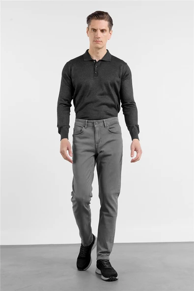 Füme Pamuklu 5 Cep Düz Paça Slim Fit Casual Denim Pantolon 1023260152 ürün görseli 1