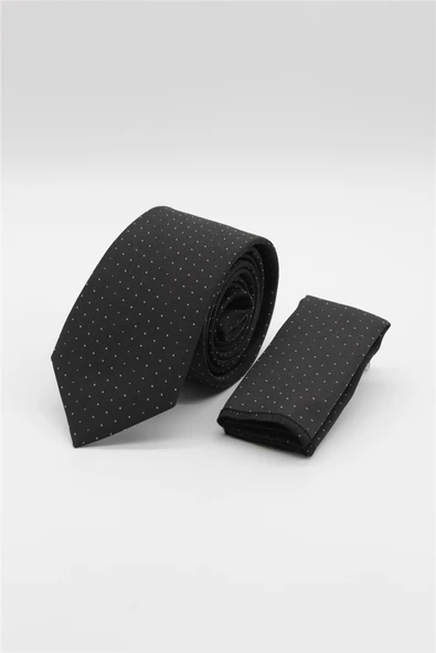 Siyah-Gri Desenli 7 Cm Kravat 1090260114 ürün görseli 1