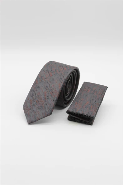 Füme-Bordo Desenli 6 Cm Kravat 1090255110 ürün görseli 1