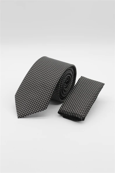 Siyah-Gri Desenli 7 Cm Kravat 1090260118 ürün görseli 1
