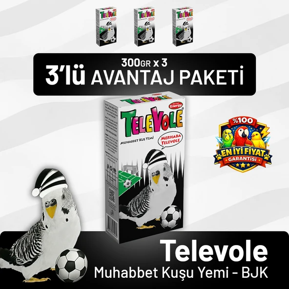 Televole Muhabbet Kuşu Yemi/BJK 300 g - 3 Adet ürün görseli 1
