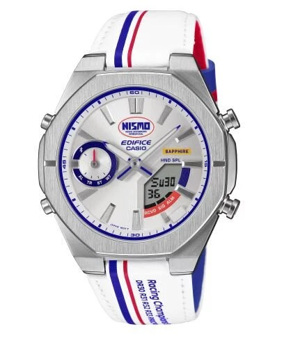 Casio ECB-S10NIS-7ADR Edifice Quartz Deri Beyaz Safir Cam 10 ATM 43 mm Erkek Kol Saati ürün görseli 1