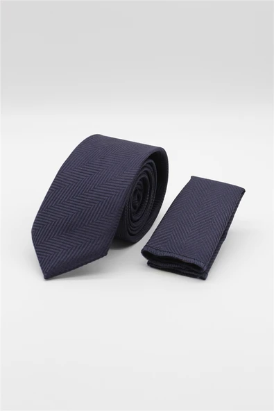 Lacivert-Kırmızı Desenli 7 Cm Kravat 1090260117 ürün görseli 1