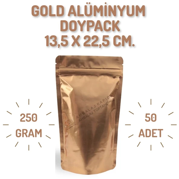 13x22,5 Gold Alüminyum Doypack - 50 Adet ürün görseli 1