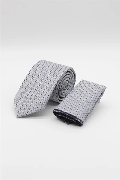 Gri-Lacivert Desenli 7 Cm Kravat 1090260115 ürün görseli 1