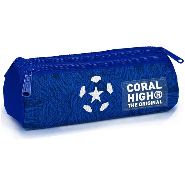 Coral High Lacivert Saks Futbol Desenli Üç Bölmeli Kalem Çantası 11197 ürün görseli 1
