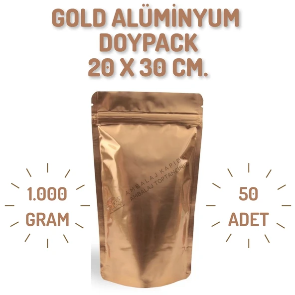 20x30 Gold Alüminyum Doypack - 50 Adet ürün görseli 1