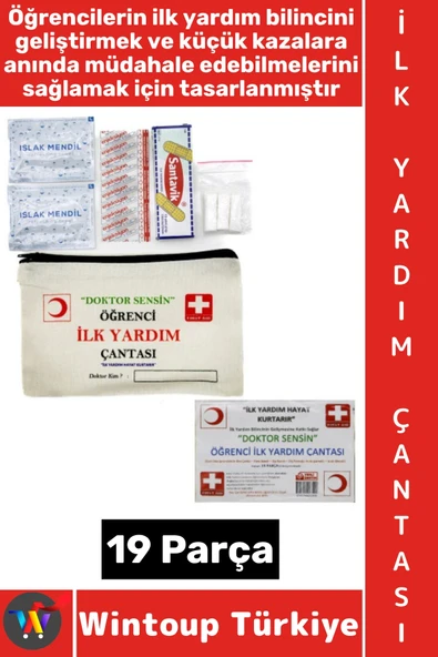 #İlkYardımÇantası Acil Müdahale Ev Iş Yeri Okul Outdoor Kamp Spor Ecza Bez Çantalı İlk Yardım Seti ürün görseli 1