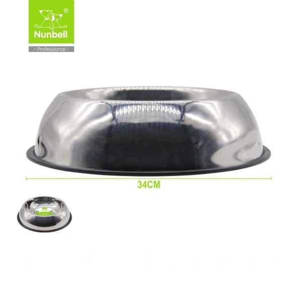 Nunbell Çelik Mama Kabı Oval 34cm ürün görseli 1